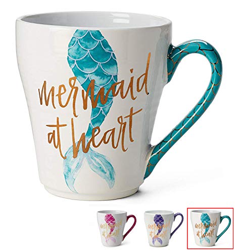 Ceramic Reusable Coffee/Tea Mug: Cute Novelty Mermaid at Heart Hot Coffee or Tea