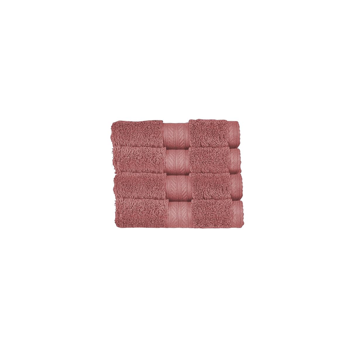 Christy Renaissance 4 Face Cloths Set | Clay Red | 100% Egyptian Cotton Pile — image 1