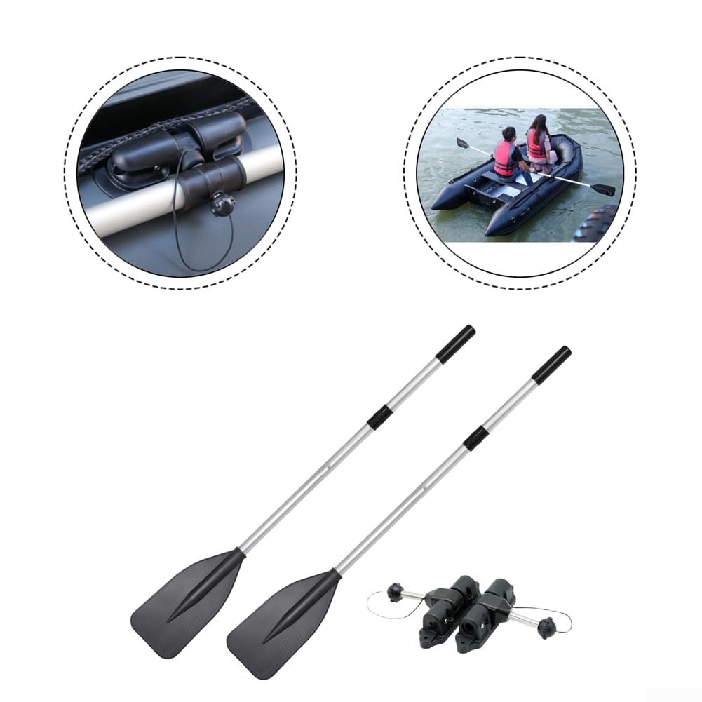 Pagaia in lega di alluminio in due pezzi, 32 mm, fusto nero | Lega di alluminio leggera, design a due sezioni, facile da trasportare, lunghezza totale 141 cm, finitura nera