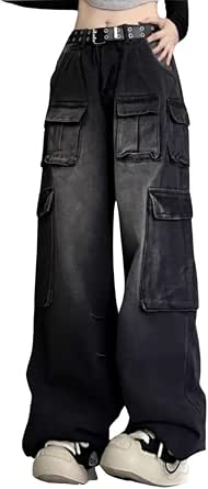 Pantalon Cargo Filles Pantalon Cargo Baggy Rolanko Filles - Taille Haute Style Streetwear Années 90 Pantalon Casual Enfant Pantalon Cargo Filles Pantalon Cargo Baggy Rolanko Filles - Taille Haute Style Streetwear Années 90 Pantalon Casual Enfant