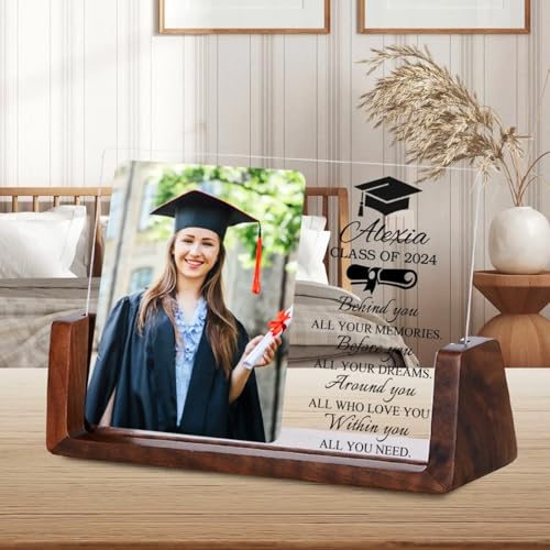 Marco de fotos de graduación personalizado, clase de 2025, regalo for graduados de secundaria y universidad, placa acrílica con foto personalizada.