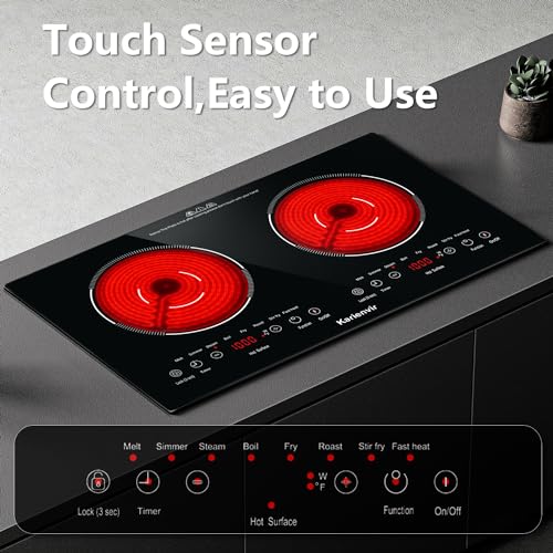 Karienvir 24 Inch Electric Cooktop 2 Burners, Countertop and Builtin