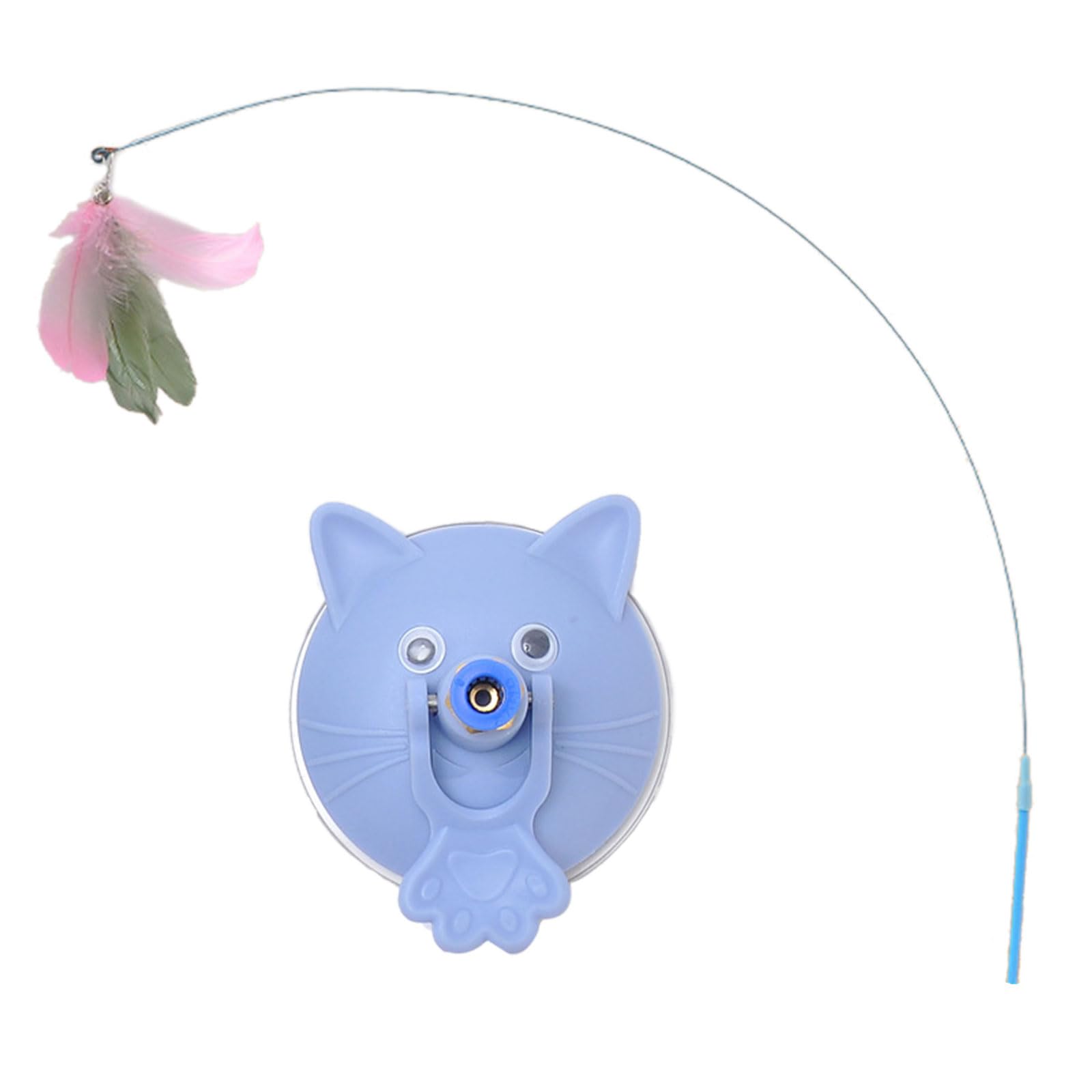 GRABAGECAN Strong Suction Cup Cats Toy Interaction Cats Teaser Wand Self Teasing Cats Exercising Activity Feathered Wand for Entertains