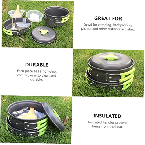 BIUDECO Camping Cookware Set 1-2 Person Titanium Pot Folding Tableware Insulated Camping Silverware Compact - Image 5
