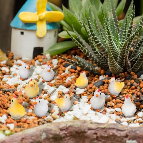 Suzile 100 Pcs Mini Chickens Figurines Resin Miniature Figurine Tiny Chicken Easter Decor Ornament Small Resin Animals Farm Model for Garden Moss Landscape Easter Home Table Decor Holiday DIY Craft by Suzile - Image 6