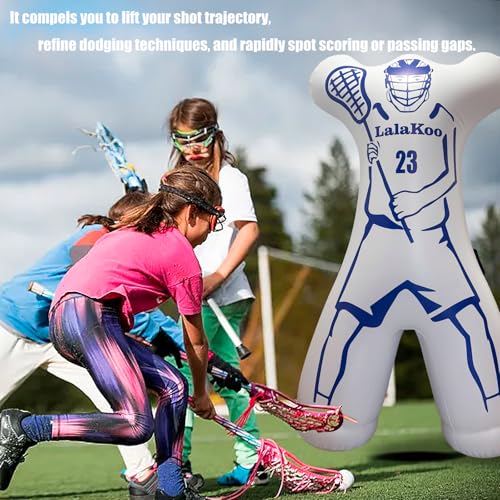 Inflatable Lacrosse Dummy Goalie (Frame NOT Included) Lacrosse Dummy Defender Double Printed Shot Blocker and Dodging Training Lax Training Aid with Air Pump Aid Easy for Movement - Thumbnail 4