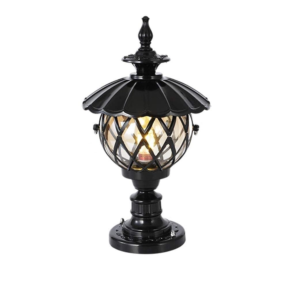 QUSYZD Outdoor Post Lights Black Waterproof Outdoor Column Lights Exterior Lamp Post Light Pier Mount Lantern Aluminum Pillar Lights Outdoor Lighting for Yard Garden,Black