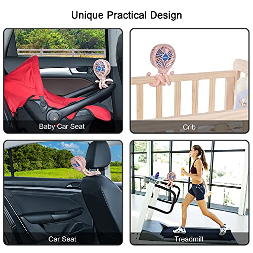 HomeLifairy Stroller Fan Clip On Baby Rechargeable 5200mAh Portable Fan Battery Operated Fan Mini Handheld Personal Fan USB Car Seat Small Fan for Desk Stroller Accessories Crib Car Rides - Thumbnail 6