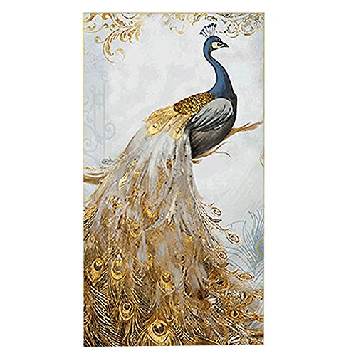 Trayosin 5D Diamond Painting by Numbers for Adults Full Drill Gold Peacock Home Decor