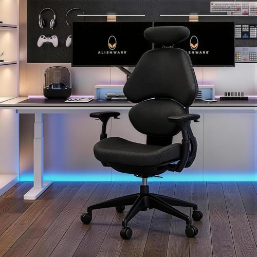 Bogese home オフィスチェア ゲーミングチェア 135度リクライニングチェア 高耐久 デスクチェア ゲームチェア デスクチェア ベッド椅子 オフィスソファ ワークチェア 社長椅子 父の日 母の日ギフト プレゼント gaming chair (ブラック) [2]