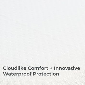 Cariloha Luxurious Aloha Soft Mattress Protector | White | King | Waterproof Top | Deep Pocket Design | Corner Active Band