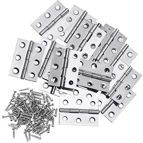 20Pcs 2 Inch Stainless Steel Folding Hings for Wooden Box Small Crafts or Lightweight Projects assigned 120 Screws Furniture Hardware