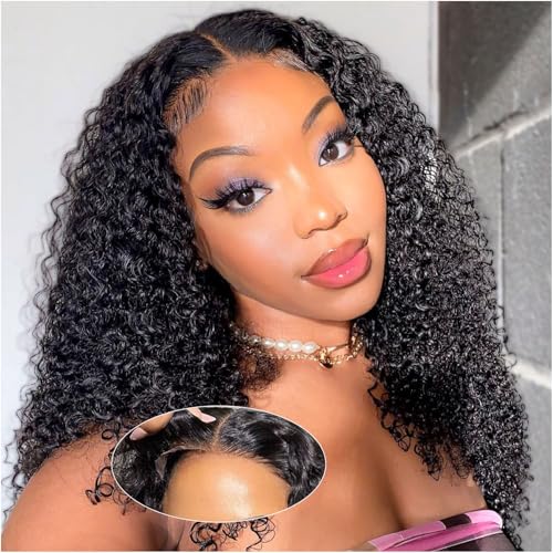 omswet 5x5 Curly Bob Wig Human Hair HD Lace Closure