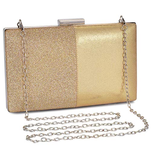 UBORSE Sac de soirée Pochette Enveloppe Sac à Main en Bandoulière Femme Or