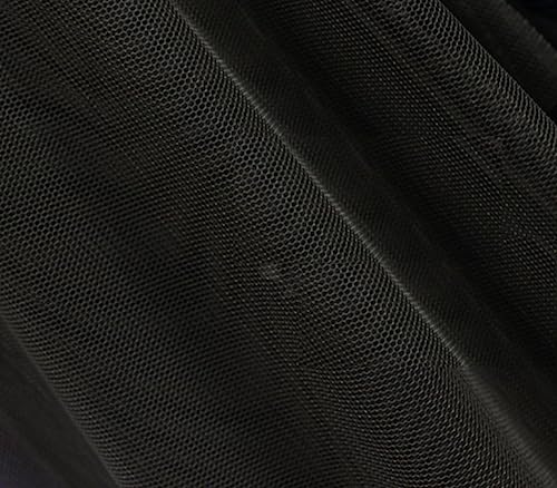 Poly Mesh Fabric Solid Black / 58
