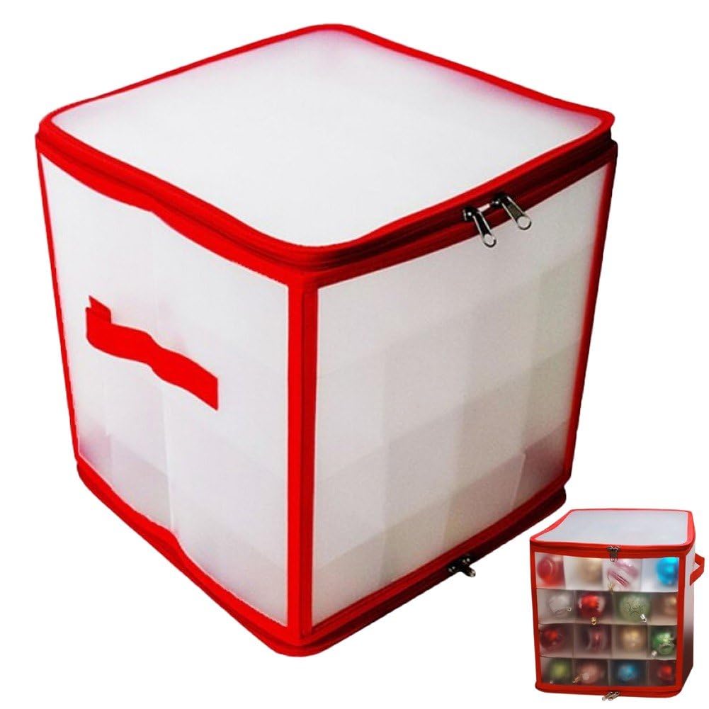 Boîte rangement décorations Noël ajustable | Organisateur boules de Noël durable 64 pièces