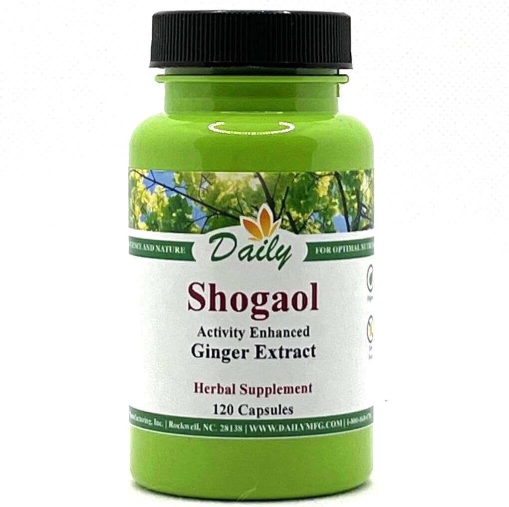 6-Shogaol da Daily Manufacturing: 120 Cápsulas Vegetais de Gengibre Seco Poderoso