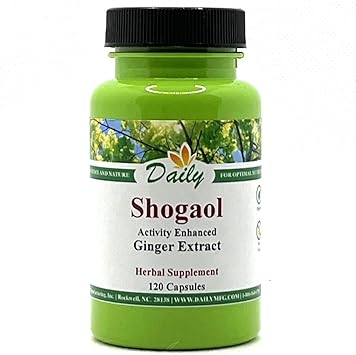 Daily Manufacturing 6-Shogaol derived from 6-gingerol, Non-GMO Ginger Extract 120 Vegetarian Capsules