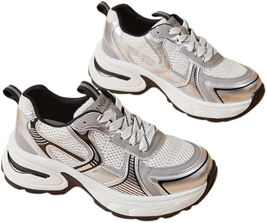 Marivoné® Lightweight Women’s Running Sports Shoes | Genuine Leather Mesh Sneakers with Cushion Sole