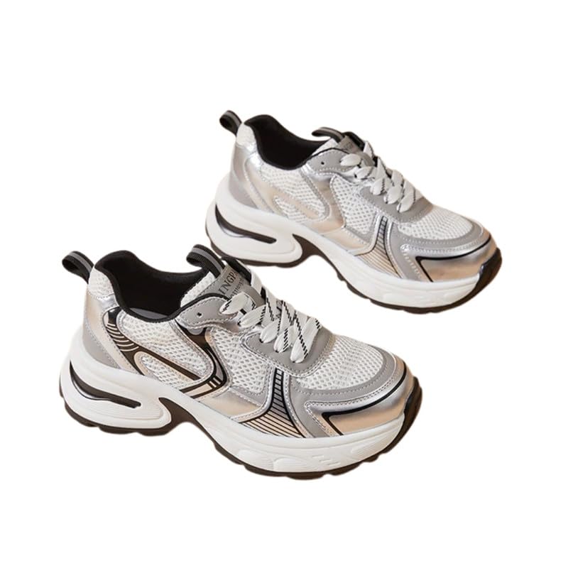 Marivoné® Lightweight Women’s Running Sports Shoes | Genuine Leather Mesh Sneakers with Cushion Sole
