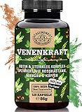 VENENKRAFT® -Rutin Steinklee Kapseln Hochdosiert- WICHTIG: Laborgeprüfter 5-fach Venen-Komplex mit Rutin, Steinklee, Rosskastanienextrakt, Mangan + Kupfer I 120 Venenkapseln I aus DE I SCHEUNENGUT®