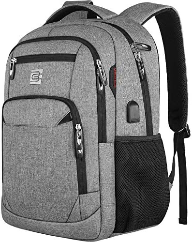Laptop Backpack,Business Travel Anti Theft Slim Durable Laptops Backpack with USB Charging Port,Water Resistant College School Computer Bag for Women & Men Fits 15.6 Inch Laptop and Notebook - Grey