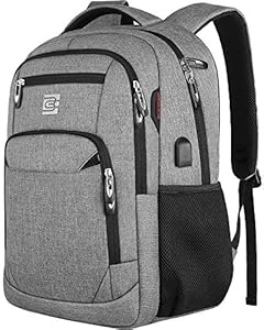 KASIBON Laptop Backpack with USB Charging&Headphone Port,Anti-Theft Business Laptop Backpack with Breathable Padded Shoulder Strap, Water Resistant Computer Rucksack for School/Work/Travel