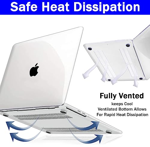 Case For Macbook Air 13 Inch, Gvtech Crystal Clear Case 2020 2019 2018 A2337 M1 A2179 A1932, Plastic Hard Shell & Keyboard Cover & Screen Protector Compatible With Macbook Air 13" Retina #TOP3