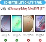 2-Pack Screen Protector for Samsung Galaxy Tab A11/ A9 8.7 inch | SM-X133/SM-X135/ SM-X110/ SM-X115 8.7" Tempered Glass [Dimensions: 206.4 * 120.2mm/ 8.13 * 4.73 in] 9H Hardness Bubble Free
