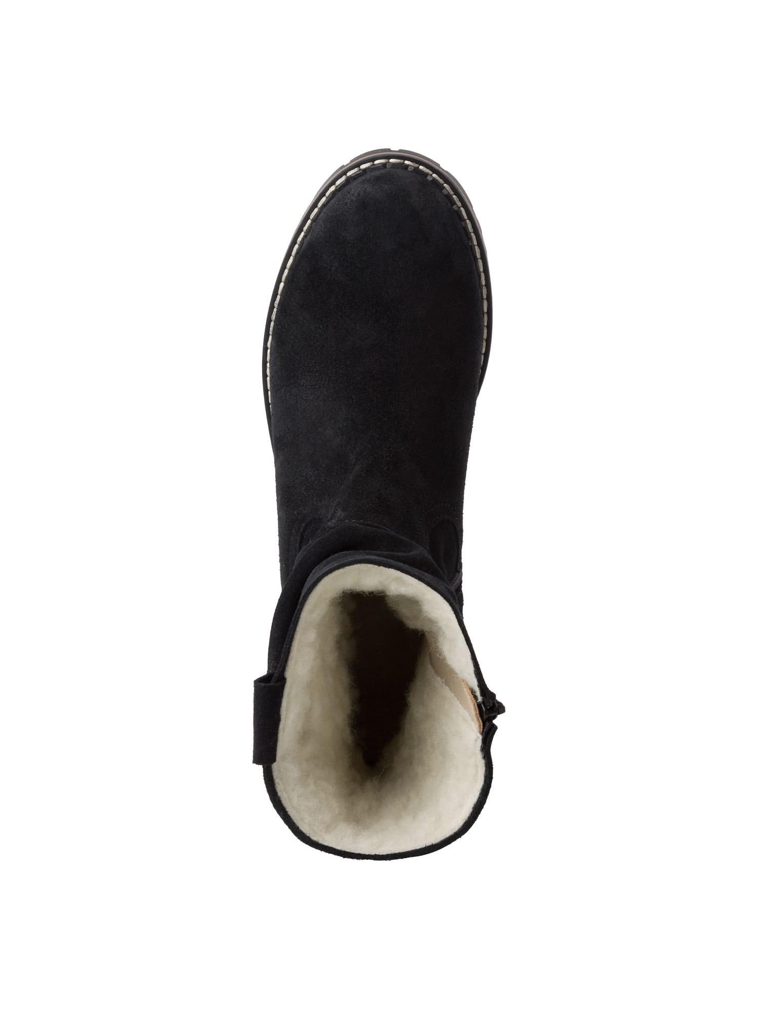Tamaris Damen Warmfutter Stiefel Leder Blockabsatz Duo-Tex; BLACK, EU 37