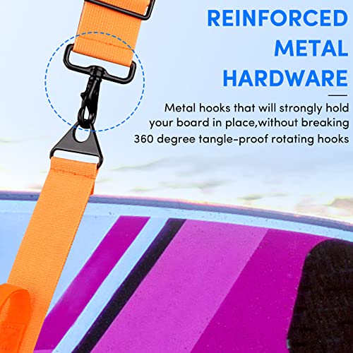 Balava Paddle Board Carrying Strap,Adjustable Heavy-Duty Kayak Carry Strap,Suitable For Surfboard Stand Up Paddleboard Canoe Longboard(Orange) #TOP2