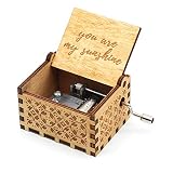 MINGZE Premier Spieluhr, Vielzahl von Stilen Musik-Box Hand-hölzerne kreative Holz Handwerk Gravur aus Holz Dekorative Box (You Are My Sunshine)