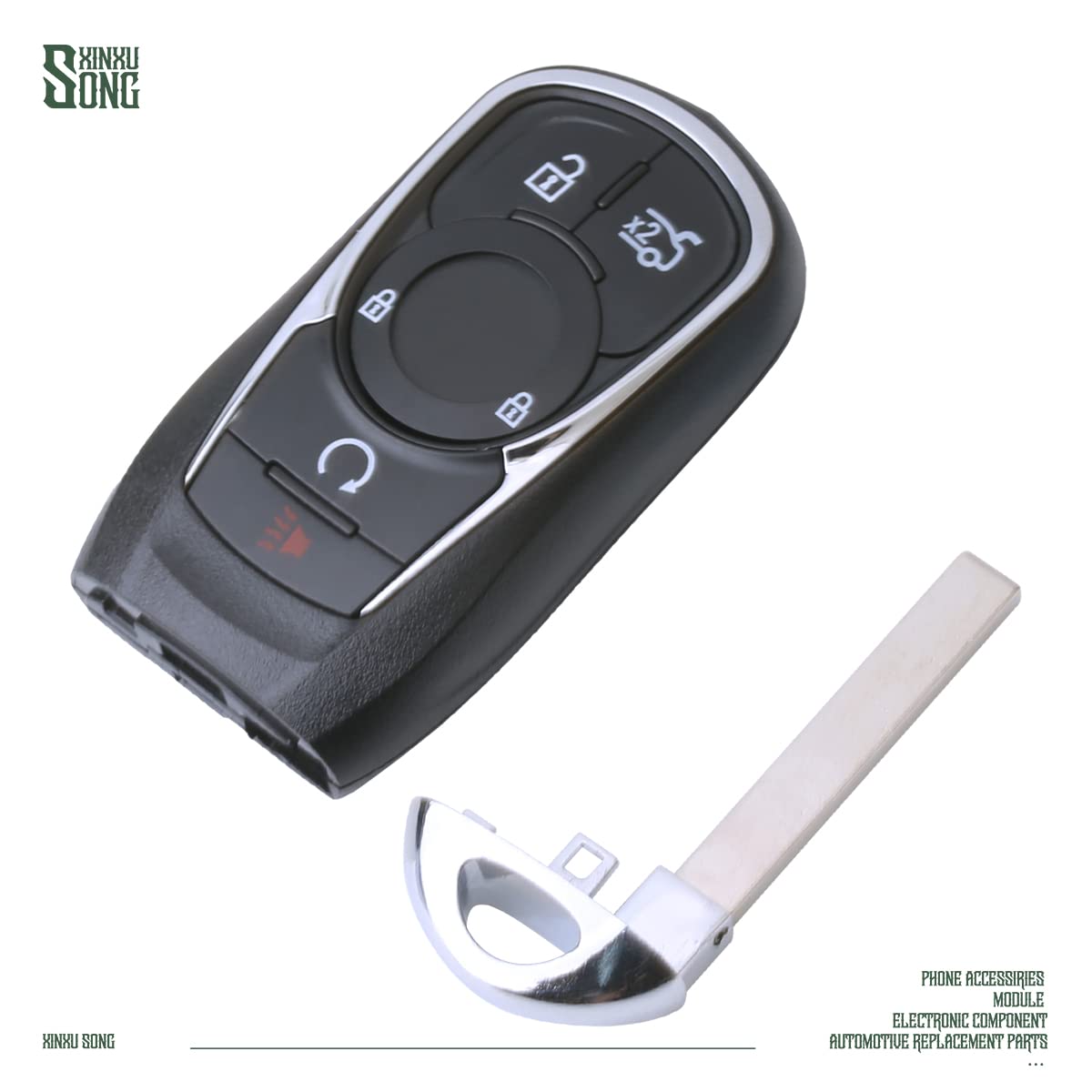 HYQ4EA - Telecomando per chiave auto, 13508414, 5 pulsanti, di ricambio per veicoli compatibili con Lacrosse HYQ4EA