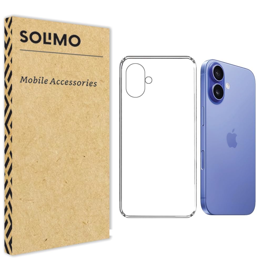 Amazon Brand – Solimo Camera Protection Cover Case for iPhone 16 | Ultra Clear Soft Case | Anti-Slip Grip (Silicone, Transparent) offers donot miss