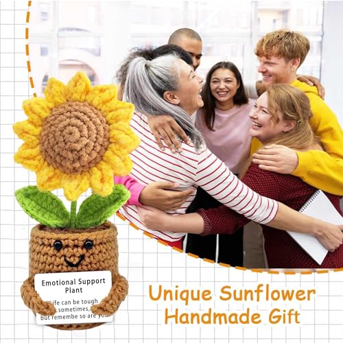 Gute Besserung Geschenke, Pocket Hug Sonnenblume Mit Positiver Karte, Positive Potato,Aufmunterung Geschenke Für Freunde Und Familie, Sonnenblume Geburtstag Frau, Emotional Support Pflanzen Deko