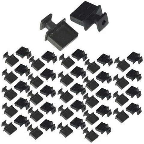 Kentek Lot of 50 PCs USB 2.0/3.0 Type A Dust Cover with Handle Port Protectors Anti-Dust Dirt for USB Female Ports Black Cover