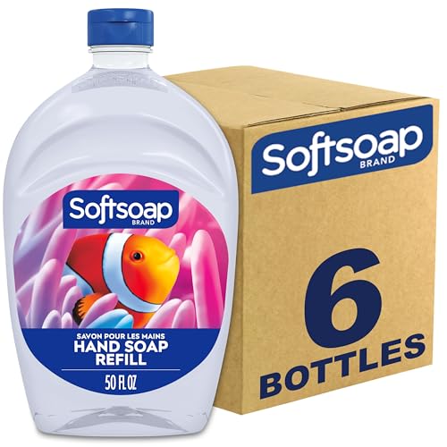 SOFTSOAP Liquid Hand Soap Refill, Aquarium, Bulk Hand Soap, Commercial Hand Soap, 300 oz Total (50 oz|Case of 6) US05262A