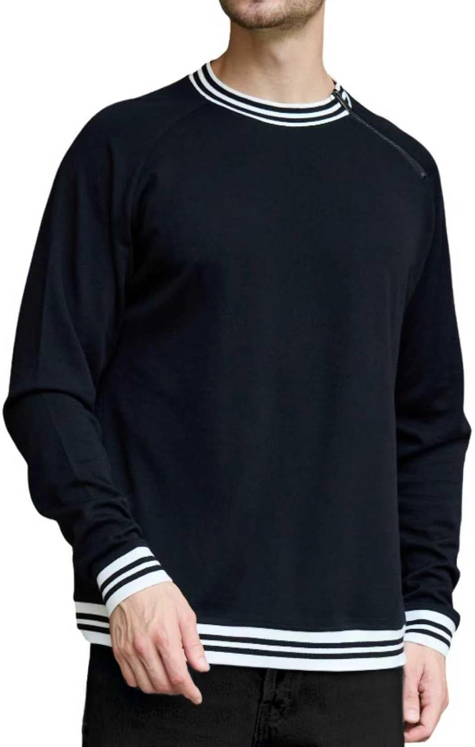 Merino Wool crew neck Sweatshirt for Men for Work Golf, Lightweight Warm Long Sleeve Shirts for Men