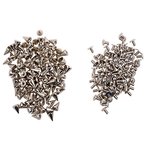 Preisvergleich Produktbild REFURBISHHOUSE 100x Nieten 9.5mm Killernieten Schraubennieten Ziernieten spitz Silber FA. Punk