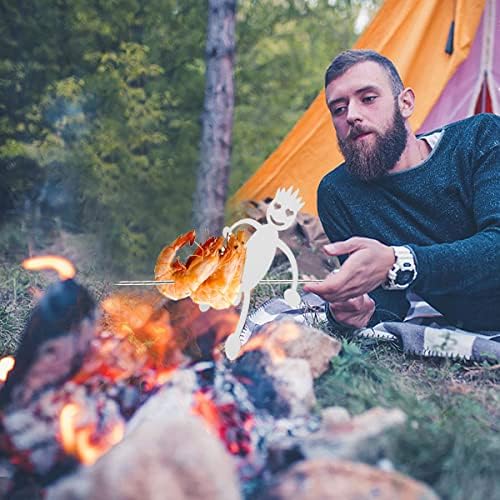 Hot Dog Marshmallow Roasters Novelty Women Men Shaped Roasting Sticks Stainless Steel Sausage Grill Skewer Forks Funny Craft Barbecue Forks Camp Fire Grill Tool for BBQ Picnic Camping 2Pcs