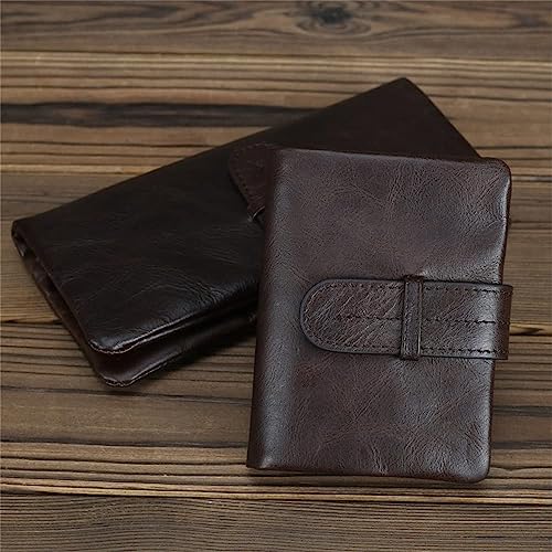 Retro Genuine Leather Bifold Wallet for Men RFID Blocking Classic Slim Design Card Holder (Coffee,Short)3