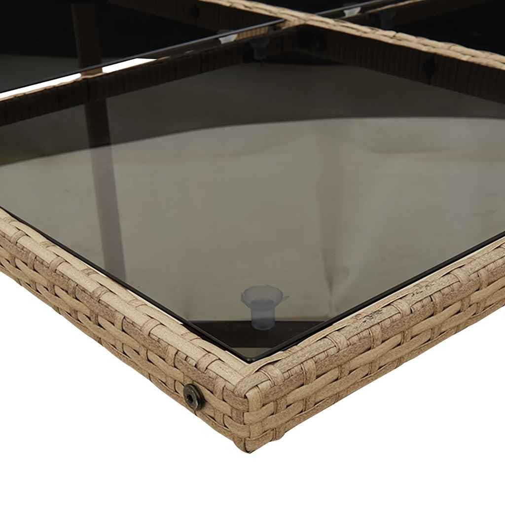 vidaXL Ensemble à Manger de Jardin 9 pcs avec Coussins Beige Poly Rotin - Mobilier d'Extérieur