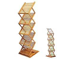 Bamboe Folder Display Stand, 5 Zakken Tijdschriften Display Rack voor Kantoor Winkel Tentoonstellingen Schoonheidssalon, Opvouwbare Pop-up Bibliotheek Catalogus Houder (Size : A3