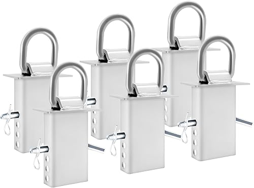 Miniatura 8 de Paquete de 4 bolsillos de estaca con anilla en D para remolques, accesorios para remolques de automóviles, color negro