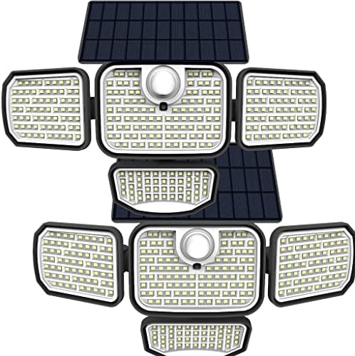 hotNcold Solar Lights, 2 PK 3 Head 286 LED Outdoor Motion Sensor Lights with 8500LM Super Bright LEDs Waterproof Security Solar Light (2 Pack)
