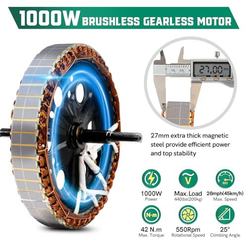 Voilamart 48V 1000W Electric Bicycle Conversion Kit 26IN Ebike 100mm Front Hub Motor Wheel Conversion Kit for Turn Pedal Bicycle Into Ebike (26IN Front Wheel with LCD) - Thumbnail 6