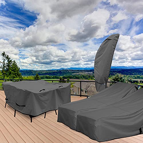 Porch Shield Patio Umbrella Cover - Outdoor Waterproof Garden Offset Banana Parasol Cover Fits Cantilever Offset Umbrella 7.5-11.5 Feet, Black #TOP4