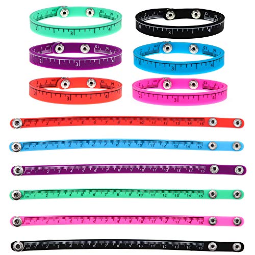 12 Ruler Snap Bracelets for Kids - Bulk Classroom Prizes for Students - Birthday Party Favors - Small Treasure Box Toys - School Teacher Rewards - Cute School Stocking Stuffers for Children