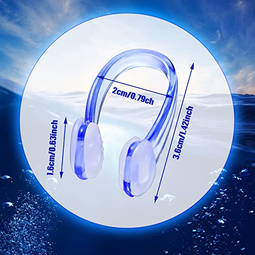 Lothee 12 Sets Swimming Nose Clips Waterproof Swim Silicone Nose Plugs Anti Slip Protector with Box Packed for Kids Youth Adults Swimmers Pool Accessories, 4 Colors, 1. 42 Inches