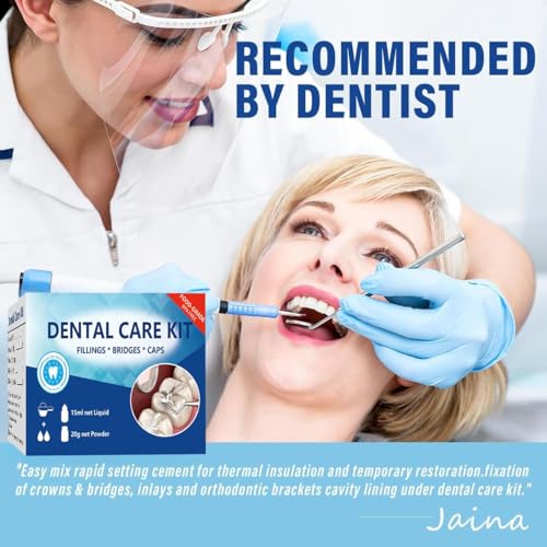 Image of Temporary Replacement Tooth Repair Kit, Zinc Oxide Eugenol Cement Dental Care Kit Glue for Crowns & Bridges Filling, Perfect Smile (4)